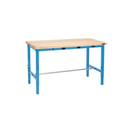 Global Equipment Packing Workbench W/Power Apron, Butcher Block Square Edge, 60"W x 30"D 607939B